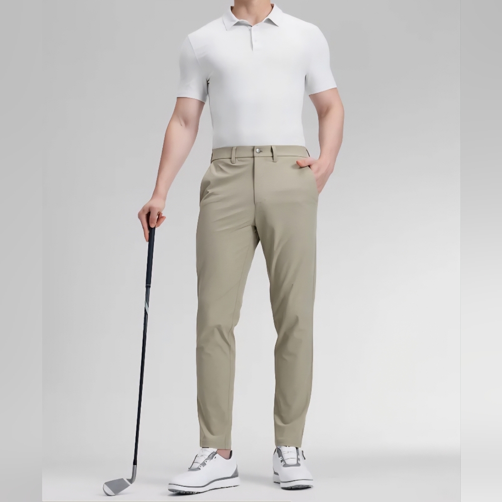 CRZ YOGA Mens Work Classic Fit All-Day Comfort Golf Pants Tan/Brown Size 34